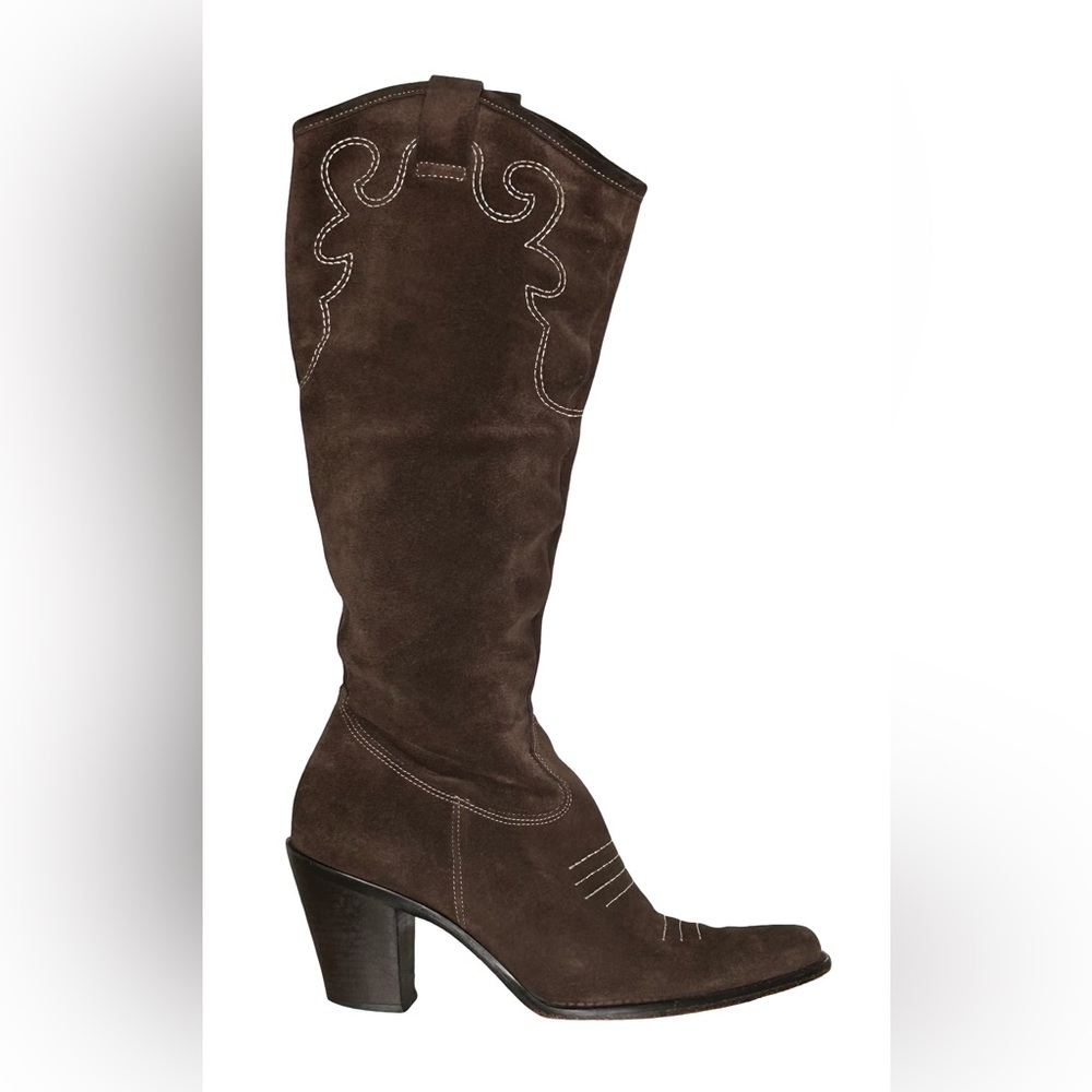 Dr. Scholl's Y2K Brown Suede Western Cowgirl Boots Women's 7.5 Country Bohemian - Picture 9 of 15